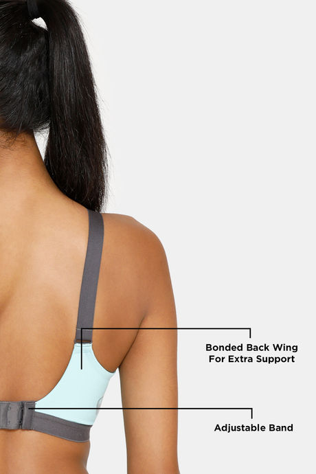 Zelocity High Impact Quick Dry Sports Bra - Acqua Blue2 — image 8